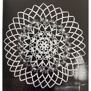 Vintage 1960s Pricilla Doily Crochet Pattern SWEET PURPLE VIOLETS Irish Lace 14"